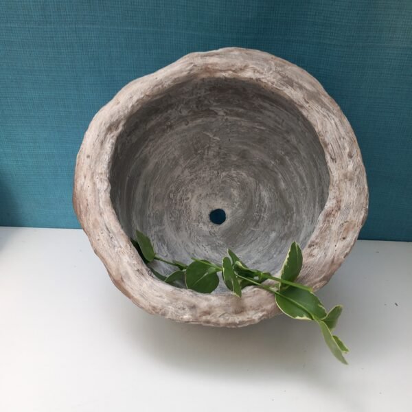 grand pot rond aspect pierre pour le jardin – Image 2