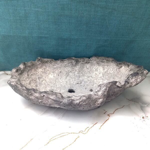 pot Bonsaï ovale aspect pierre grise – Image 3