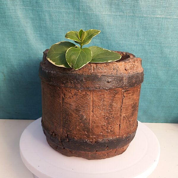 pot  de fleur aspect tonneau