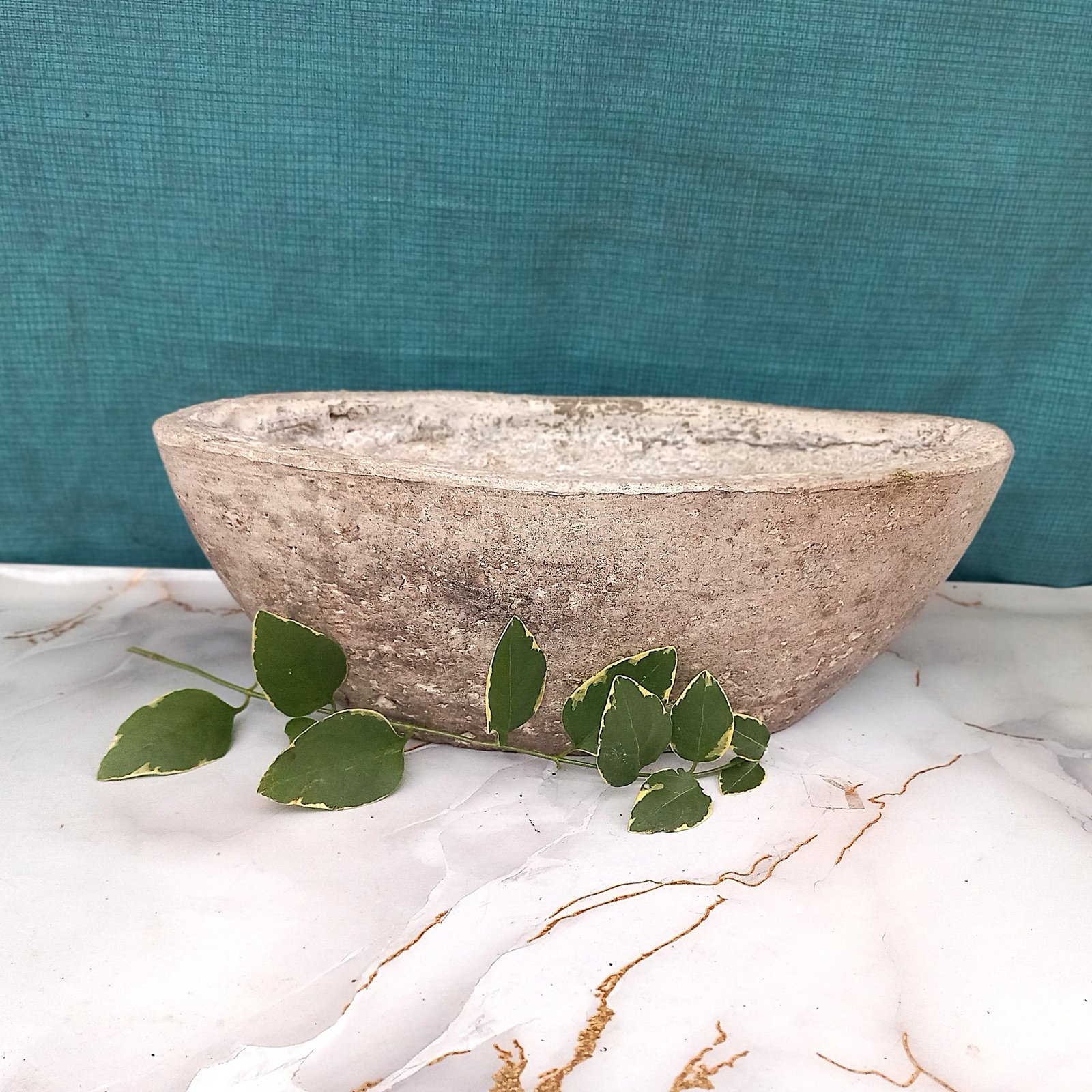 Jardinière ovale couleur pierre