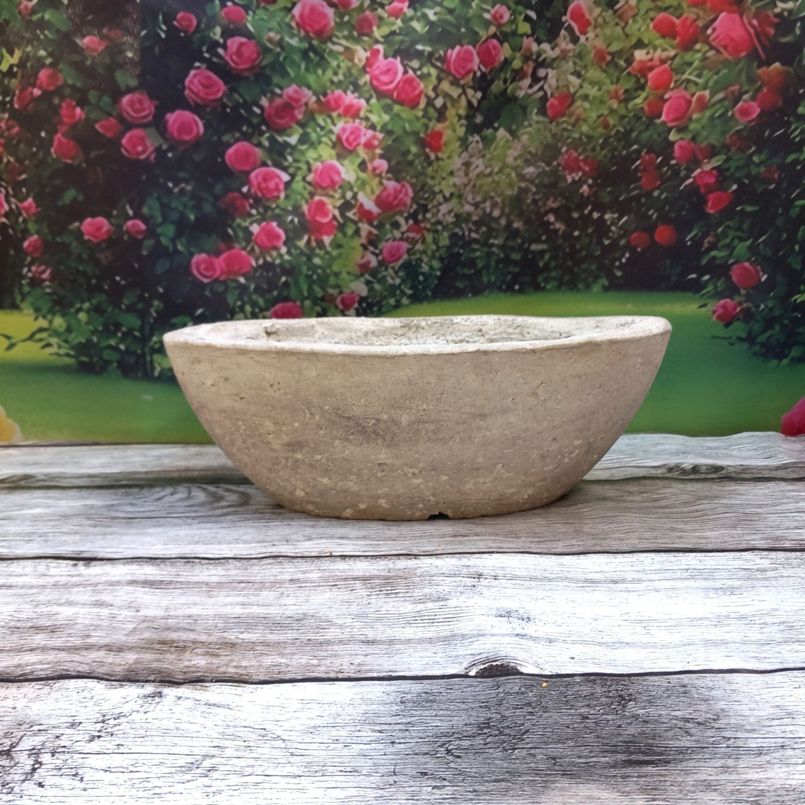 Jardinière ovale couleur pierre