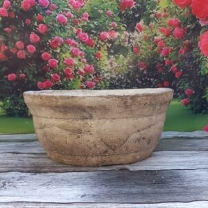 Grand pot rond bas ton pierre