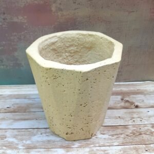 pot aspect pierre octogonal artisanal